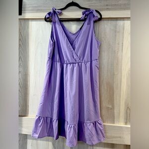 Purple Women’s 2x SHEIN Babydoll Dress with Tie shoulders and V-Neck